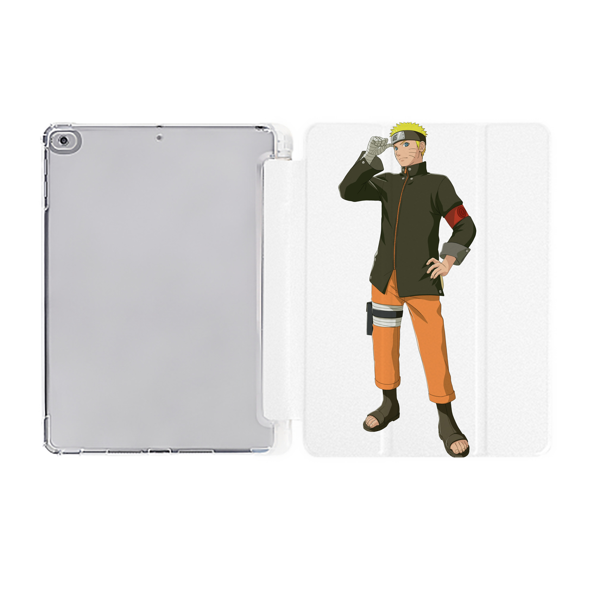 （画像用） NARUTO -ナルト- うずまき ナルト Uzumaki Naruto IPad ケース ペン収納付き 三つ折りスタンド PUレザー×シリコン 対応機種9.5/10.5/10.9インチ